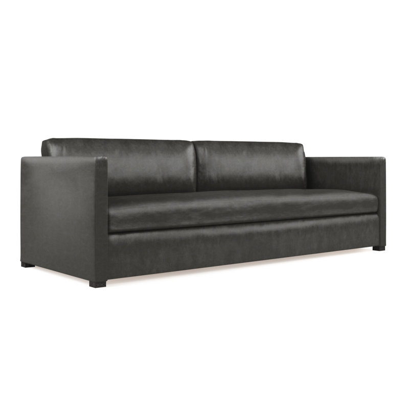 Canapé Madison, H 33 po x l 84 po x P 41 po, Brun foncé, Cuir rétro graphite