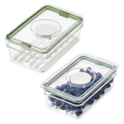Ensemble de 2 bacs à fruits et légumes avec plateau de drainage amovible iDesign