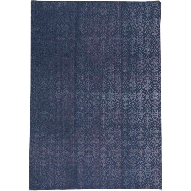 Damask Area Rug in Dark Blue