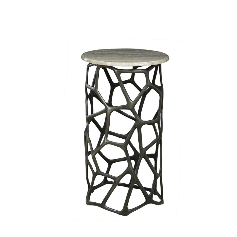 Table de bout en aluminium Keatley, gris foncé