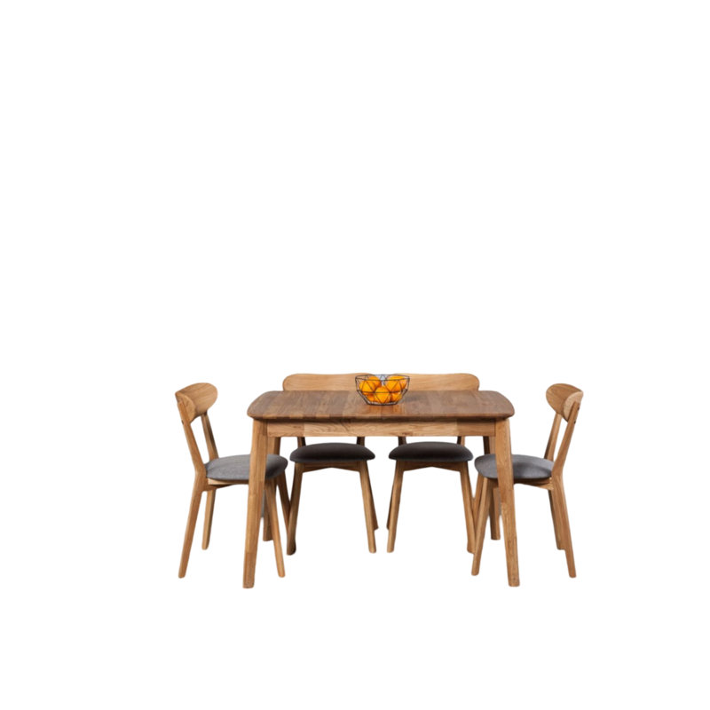 Phoibos Extendable Oak Solid Wood Dining Table, 75"H x 145"L x 70"W