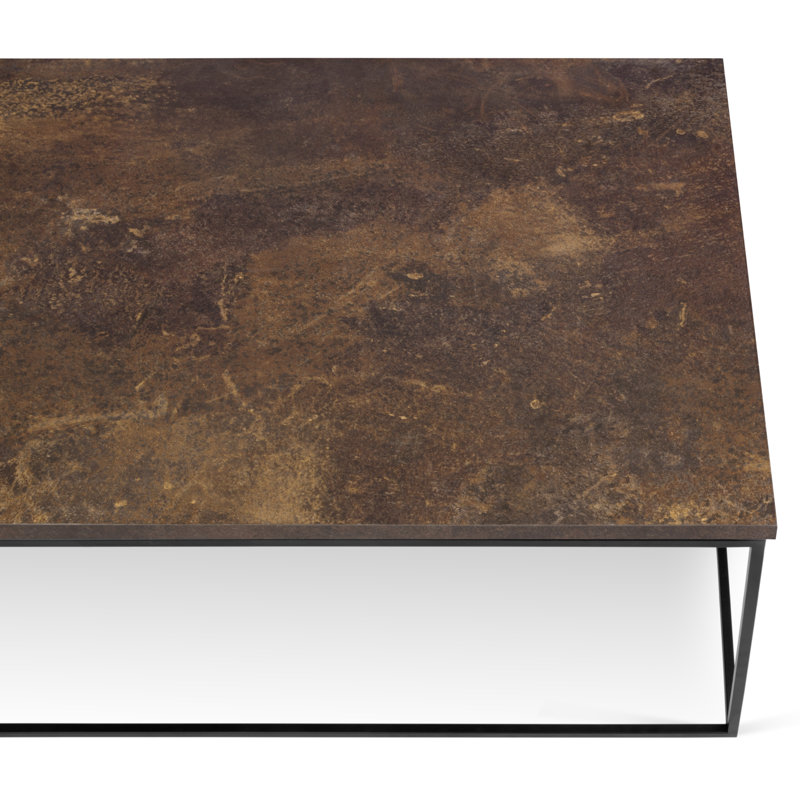 Linkous Solid Coffee Table, Black, Oak