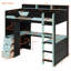Lit mezzanine simple avec bureau en U, DEL RVB, tiroirs de rangement USB et noir, bleu-131272140-131272141