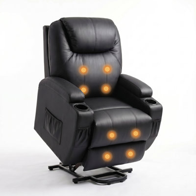 Polyester and Metal Frame Power Lift Massage Recliner