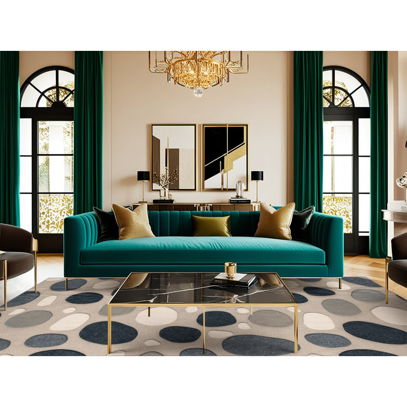 Tapis côtier lavable de style galet de luxe, Tapis de couloir 2 pi x 5 pi