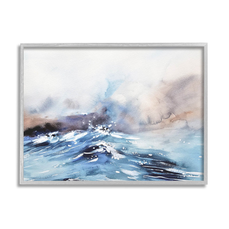Abstrait abstrait, vagues de l'océan, estampe numérique par Lil 'Rue, H 11 po x l 14 po x P 1,5 po
