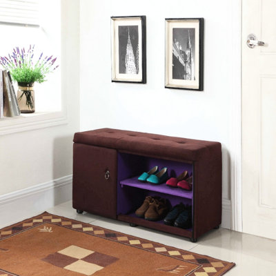 Brown 18" With Shoe Storage Compartment - & Stylish High For Shoes Ample Compartments Stable Legs