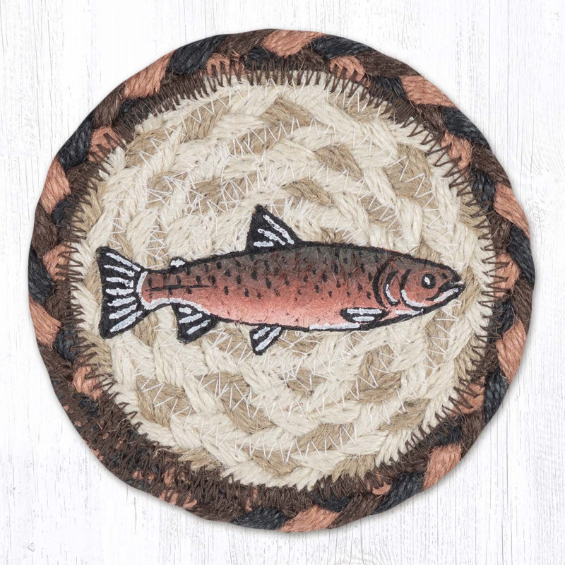  Cabane de pêche rustique durable 5 "H saumon Coaster