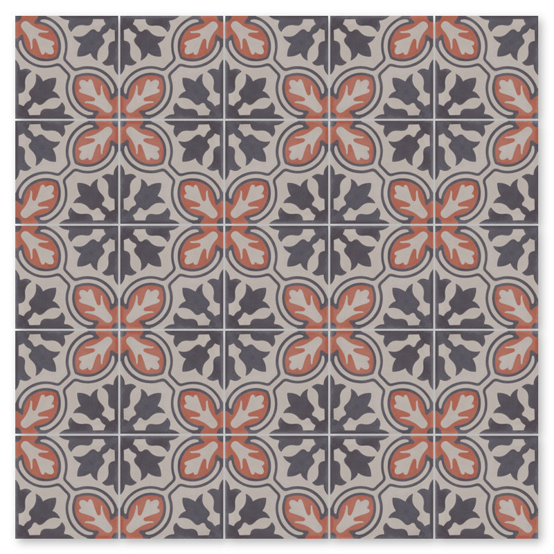 Carreau de mur et de sol à motif ciment 8 po x 8 po Lisbon