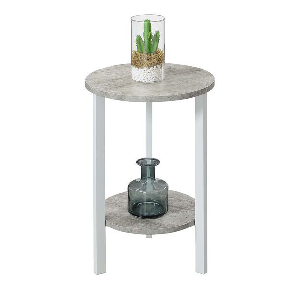 Support à plantes rond Migues, Faux bouleau / blanc, H 31,5 po x L 15 po x l 15 po