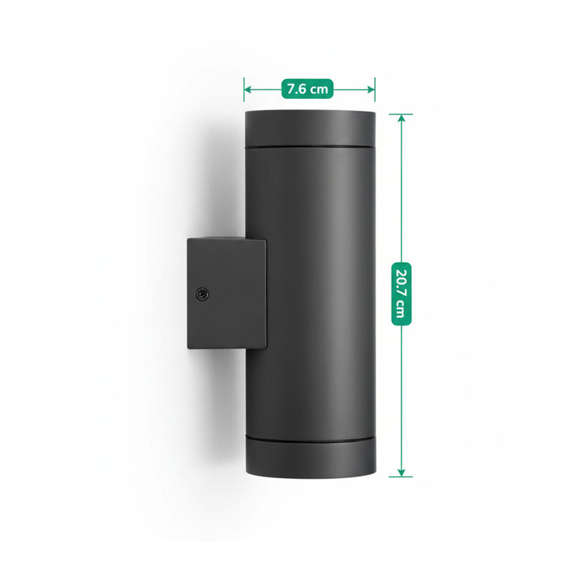 Outdoor Sconce, 20.7cm H x 7.6cm W x 7.6cm D, Black