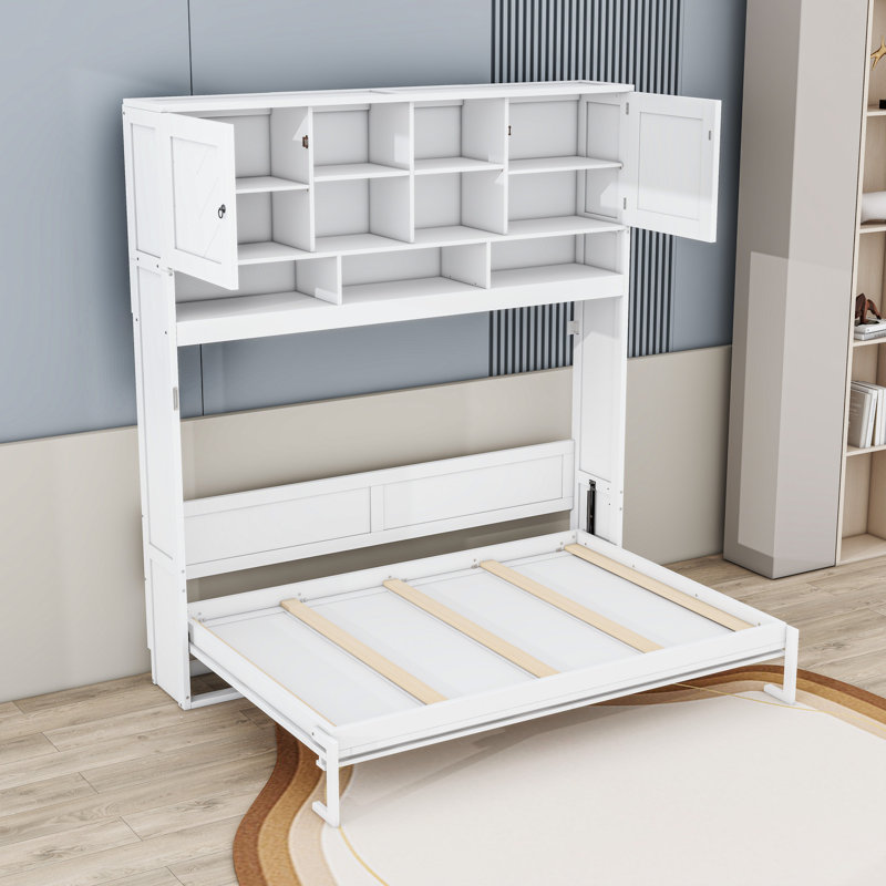 Queen Murphy Bed with Ample Storage Shelves