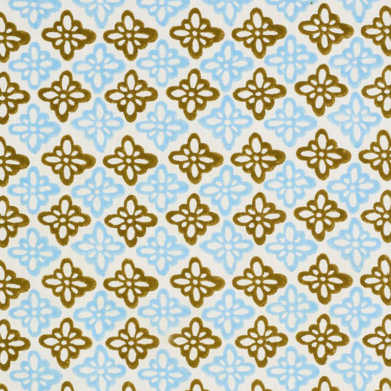 Schumacher x Molly Mahon Pattee Fabric, Brown/ Neutral