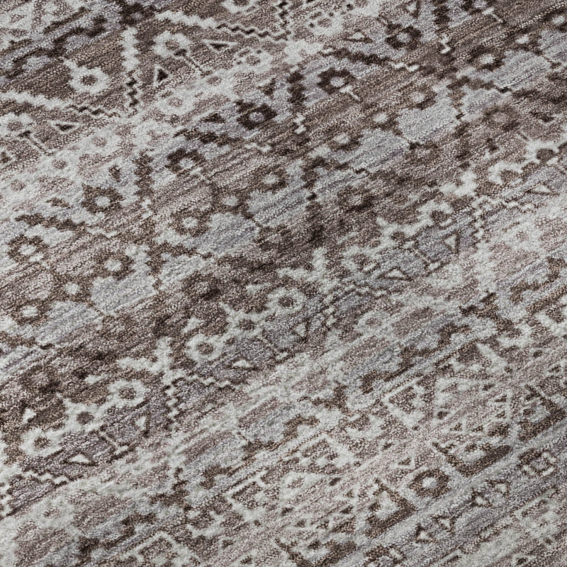 Premium Machine Washable Mayfield AMF2101 Striped Rug, 8' x 10', Brown