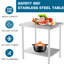 Table de travail commerciale en acier inoxydable de 24 po x 24 po pour le restaurant et la cuisine à la maison, d'une hauteur de 32 po, d'une profondeur de 24 po pour les cuisines, d'une hauteur de po