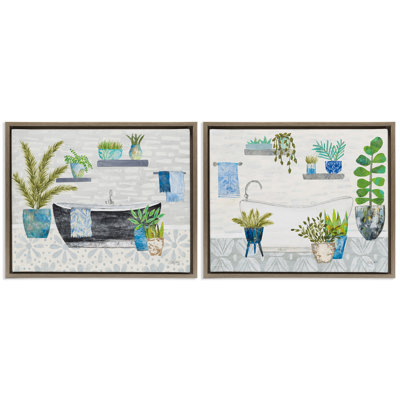 Ensemble de 3 flotteurs sur toile Charmant Botanical par Courtney Prahl