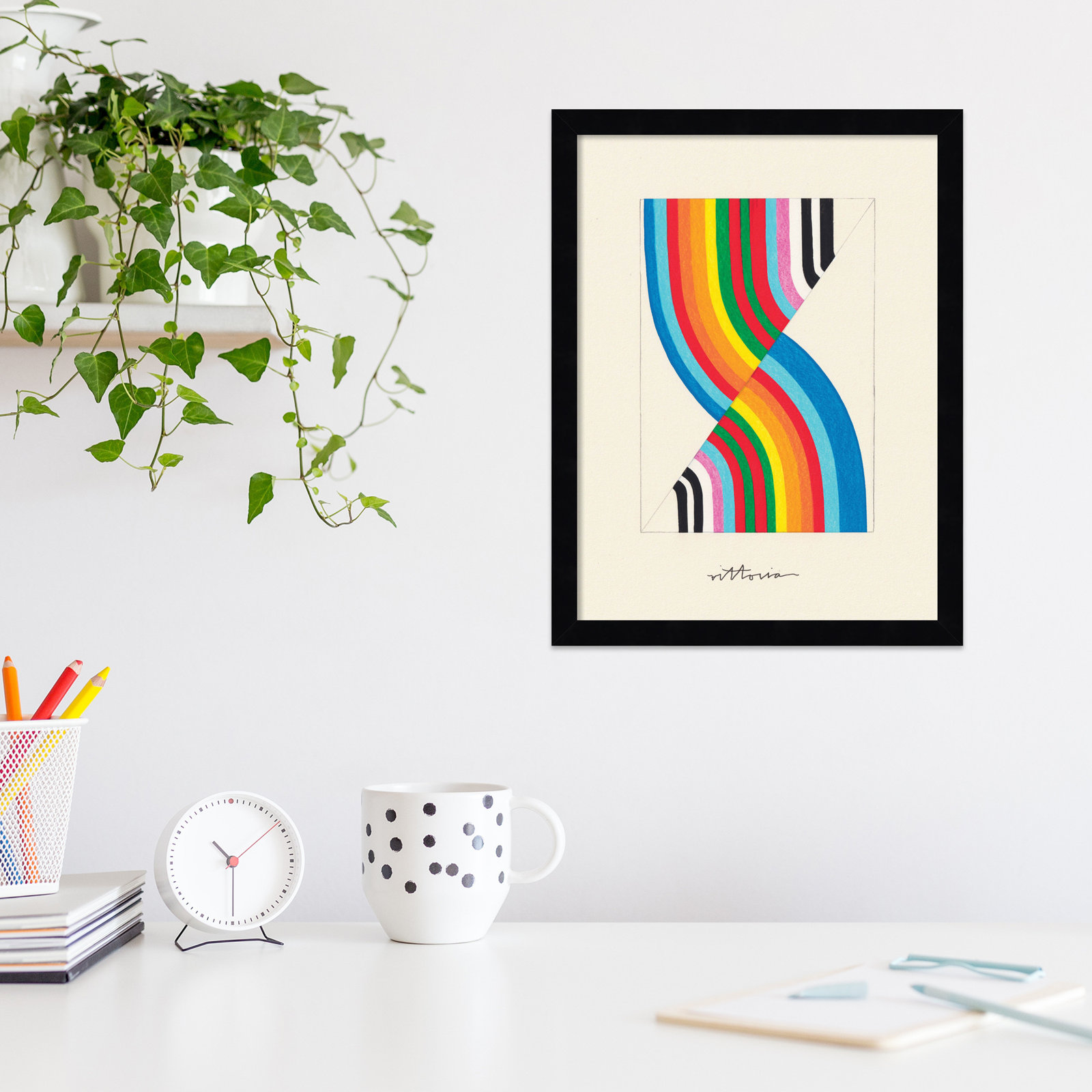 Olav "It's Always an Almost" Print, Black Framed, 13" W x 17" H x 1" D