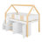Functional Low Height Bed with Climbing Staircase, Enclosed Storage Units, Floating Shelves and Integrated Mood Lighting