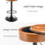 Tabouret de bar rond et pivotant réglable en cuir (ensemble de 4)-1933977748