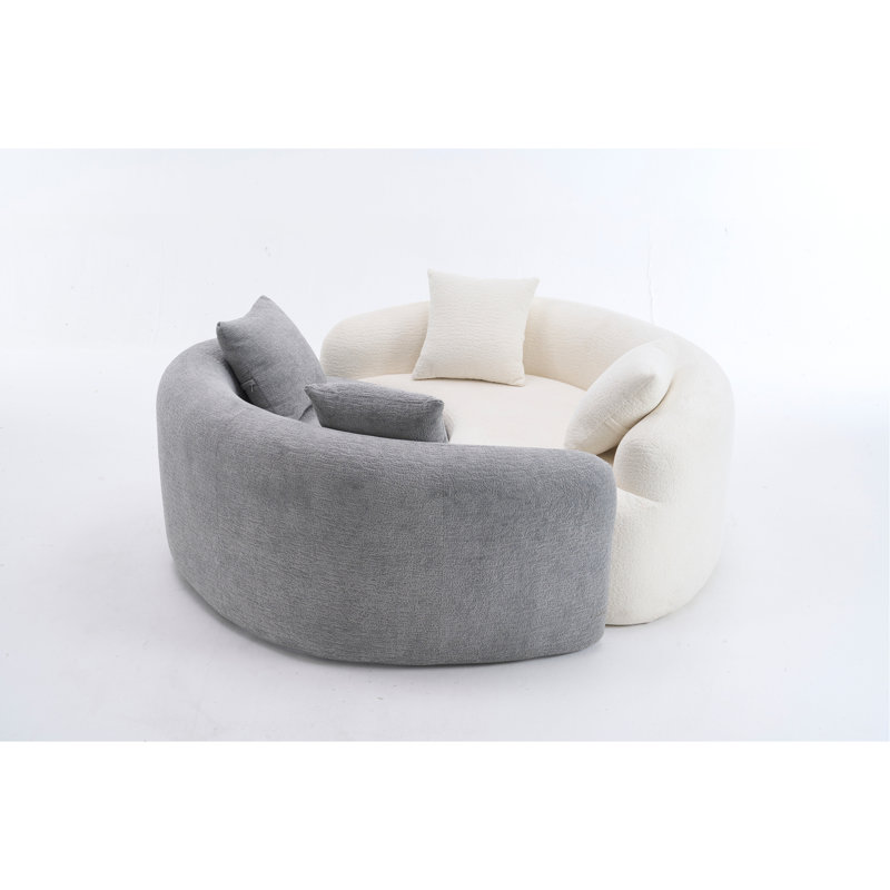 Causeuse S-Curved à double profondeur (21,3 po / 26,8 po), canapé en éponge à compression complète, chenille modulaire pour petits appartements, 400 lb
