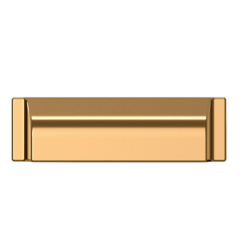 Unlacquered Brass 4" Transitional Cup Pull with Mounting Hardware