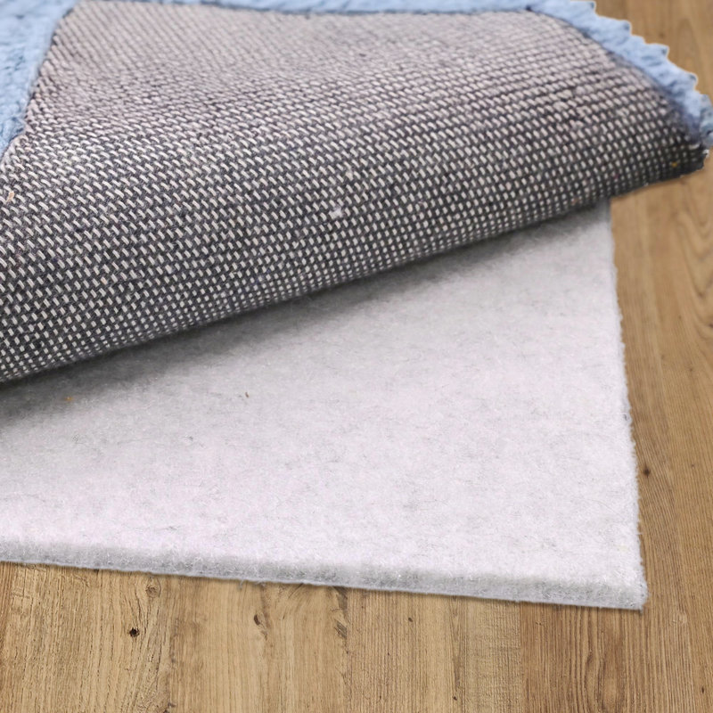 Sous-tapis antidérapant 8 pi x 10 pi, sous-tapis à double surface en feutre 100% caoutchouc 1/4 po, pince pour tapis de tous les types de sol, coussins de protection