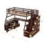 Lit mezzanine simple avec 7 tiroirs, 2 tablettes et bureau - Espresso-1414508113-1414508114