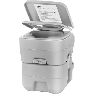 Toilette portative 5,3 gallons Vivohome avec joint d'étanchéité anti-fuite et brosse de nettoyage