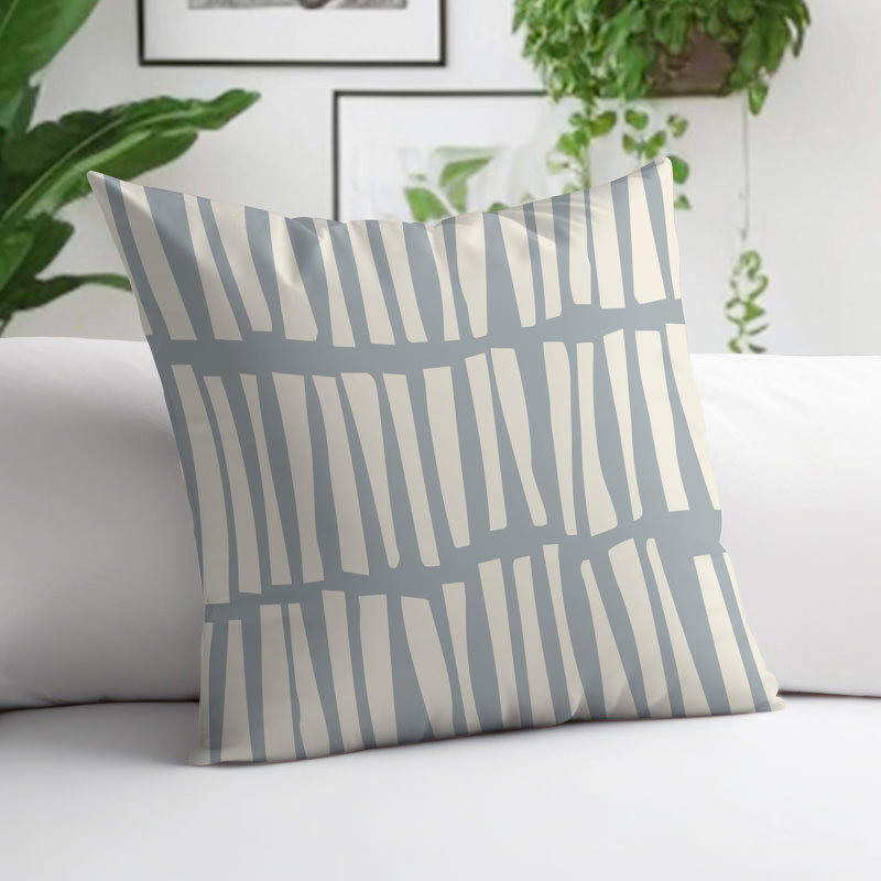 Coussin décoratif réversible Clayton, H 17 po x l 17 po, Gris / Blanc cassé
