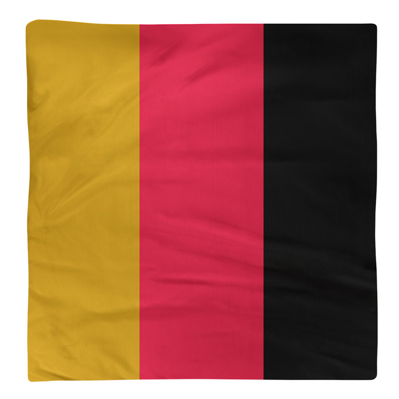 Ottawa Striped Square Napkin, 10" x 10", Gold/Red/Black, Polyester