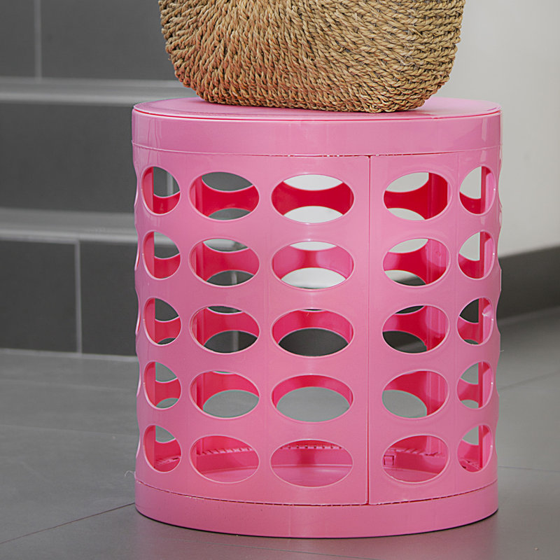  Repose-pieds rond avec rangement 16 po, Rose