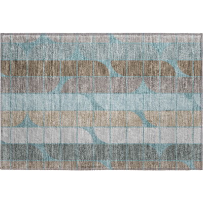 Premium Machine Washable Mayfield AMF2418 Geometric Rug