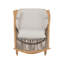 Chaise berçante d'extérieur avec structure en fer, dossier en rotin PE gris et coussins gris clair - Chaise de patio confortable d'une capacité de 400 lb