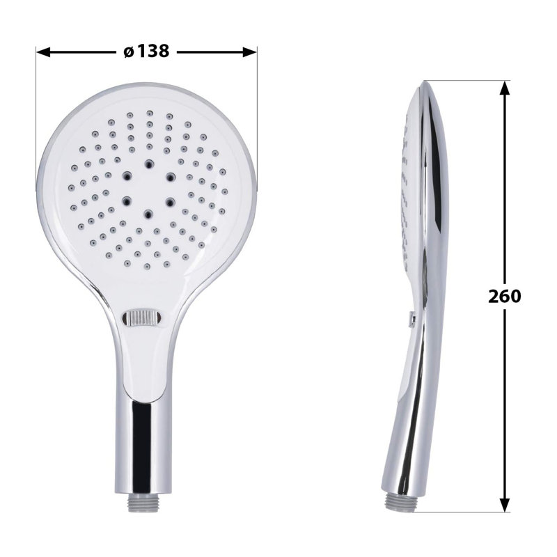 Mendoza Intelligent Chrome Shower Set Digital Display Thermostatic Control