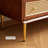 Boho Rattan 3-Drawer Dresser, Gold Legs