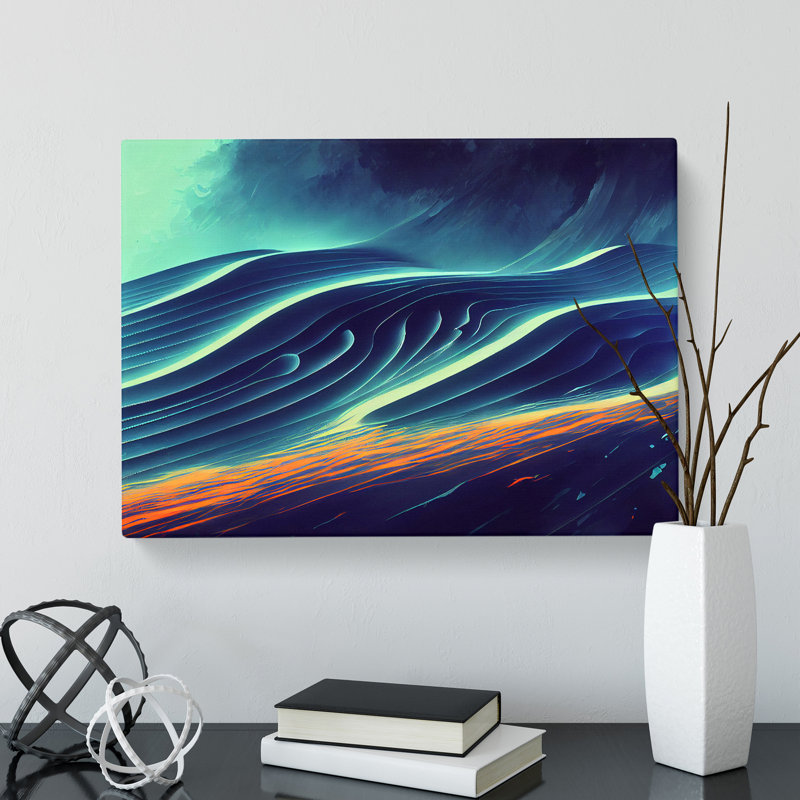 Surreal Ocean Wave Abstract - Wrapped Canvas, 50cm H x 76cm W x 3cm D