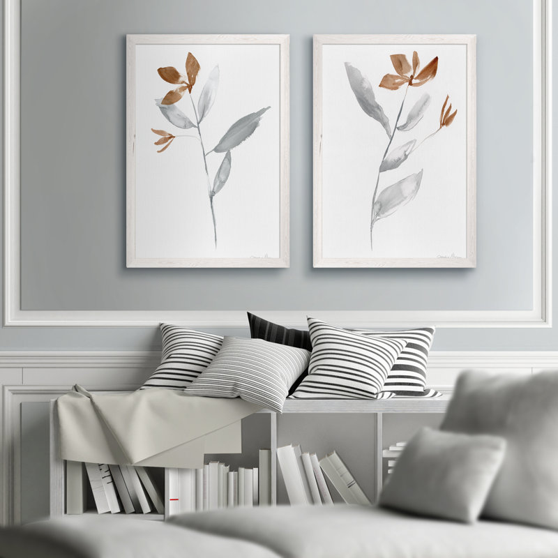«Simple Stem I» par Vincent Van Gogh - ensemble de 2 reproductions d'art, H 24 po x l 18 po x P 1,25 po, Pas de tapis