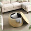Table de bout avec repose-pieds 2 en 1 Repose-pieds avec rangement, 25,5 po x 25,5 po x 14,5 po, naturel | Plastique