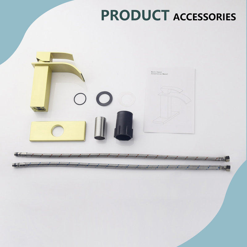 Single Hole Bathroom Faucet, Brushed Gold