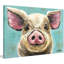 Rosey The Pig On Turquoise by Hippie Hound Studios - Wrapped Canvas Painting-1196725431