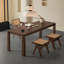 Table de salle à manger rectangulaire en bois massif Nut-Brown-1894879704-1894879707