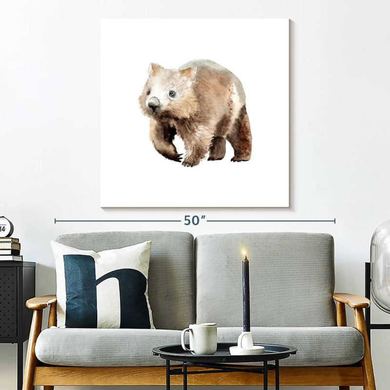Crowle aquarelle Wombat, H 33 po x l 33 po