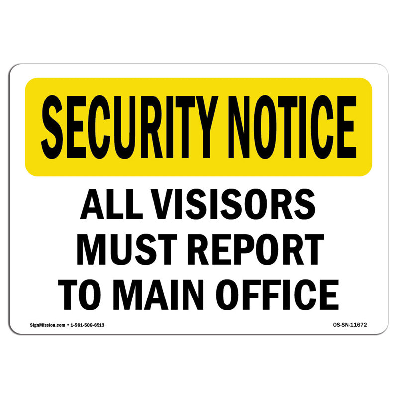 Security Notice Sign, 12" H x 18" W x 0.1" D