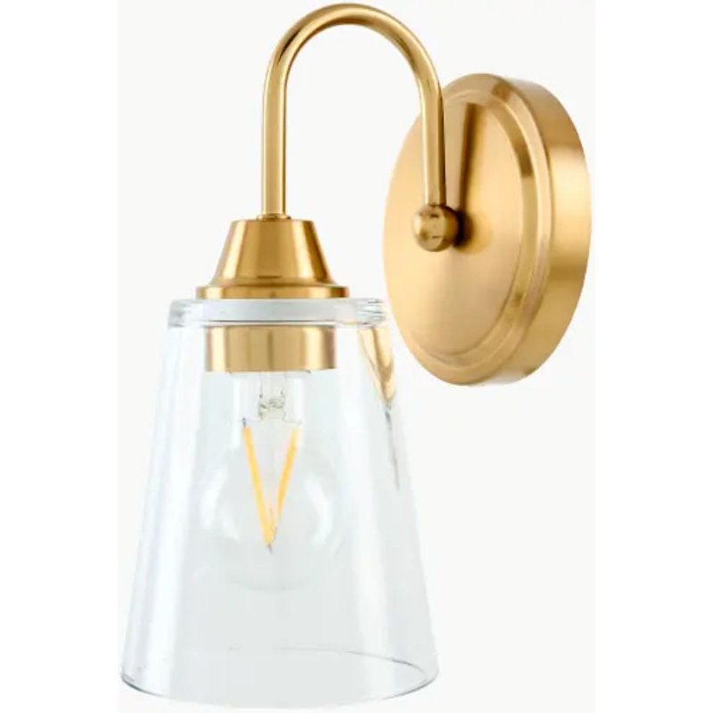 Yueva Wall Sconce, 1, Gold, Clear