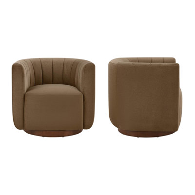 Upholstered Swivel Armchair(Set Of 2)