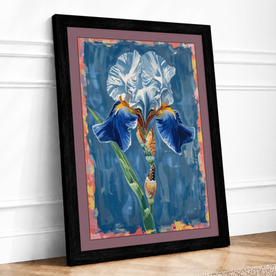 Iris in Blue Botanical - Framed Print