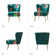 Felicia Velvet Barrel Chair with Tufted Back