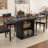Fluted Extendable Dining Room Table For 4-6, 47-65 Inch Rectangle Kitchen Dining Table With Sliding Door, Storage-1884457045