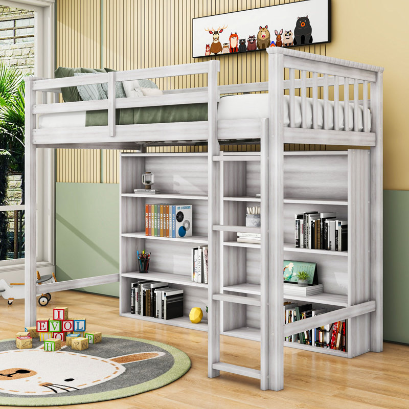 Imberly Kids Loft Bed, Full, Antique White
