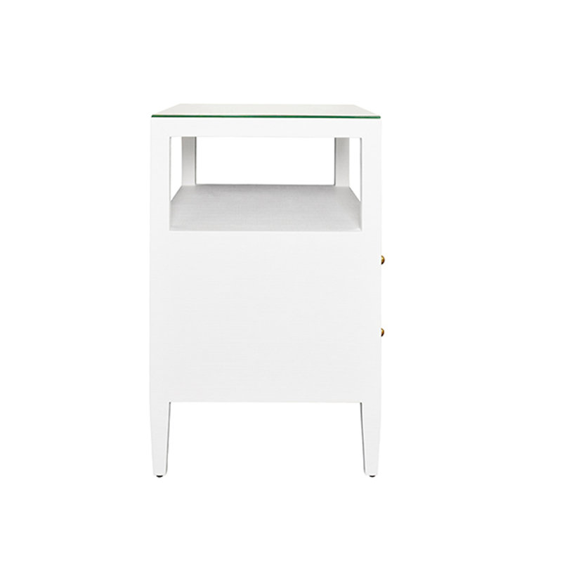Douglas Glass End Table, White